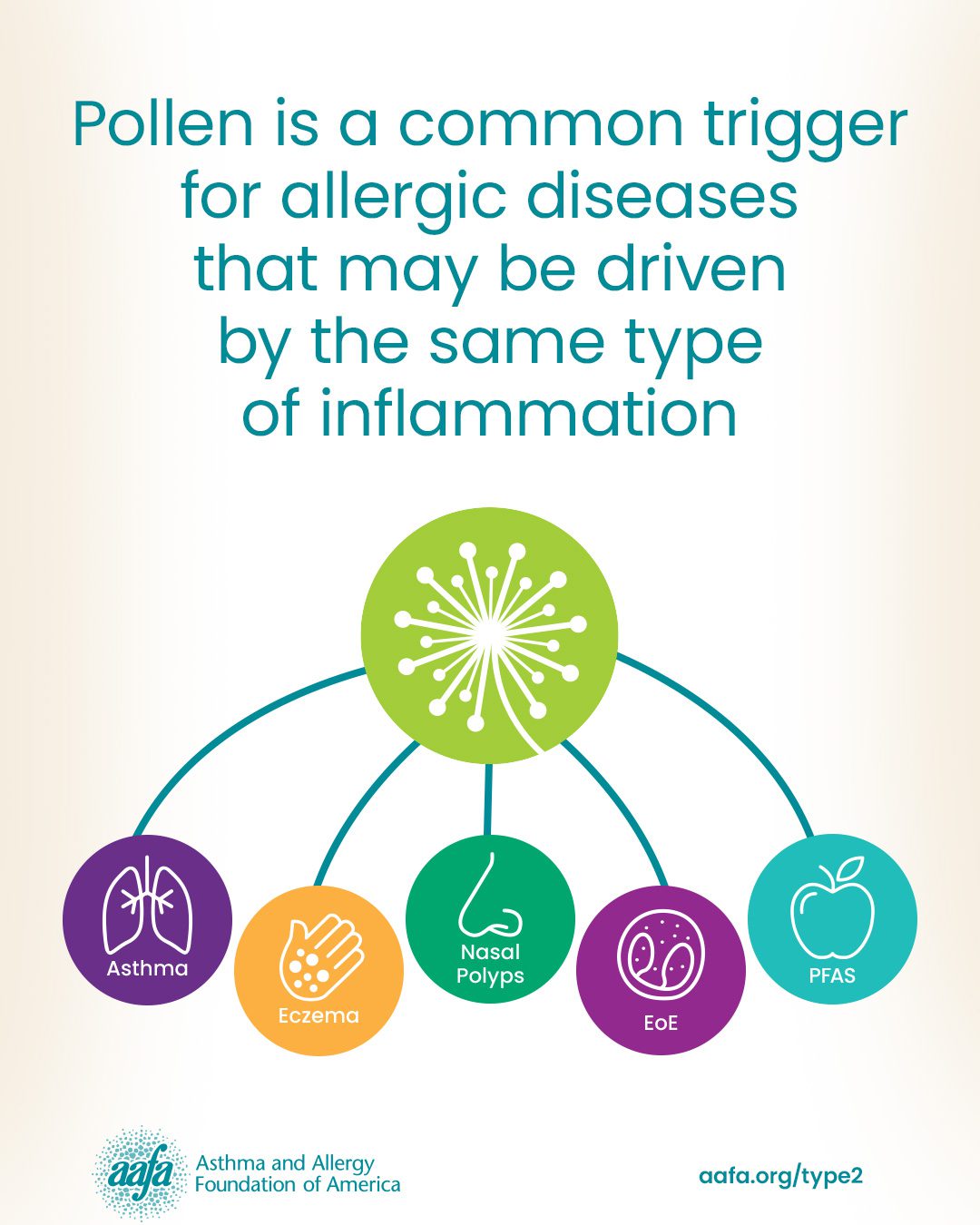 Pollen is a common trigger for type 2 inflammatory diseases
